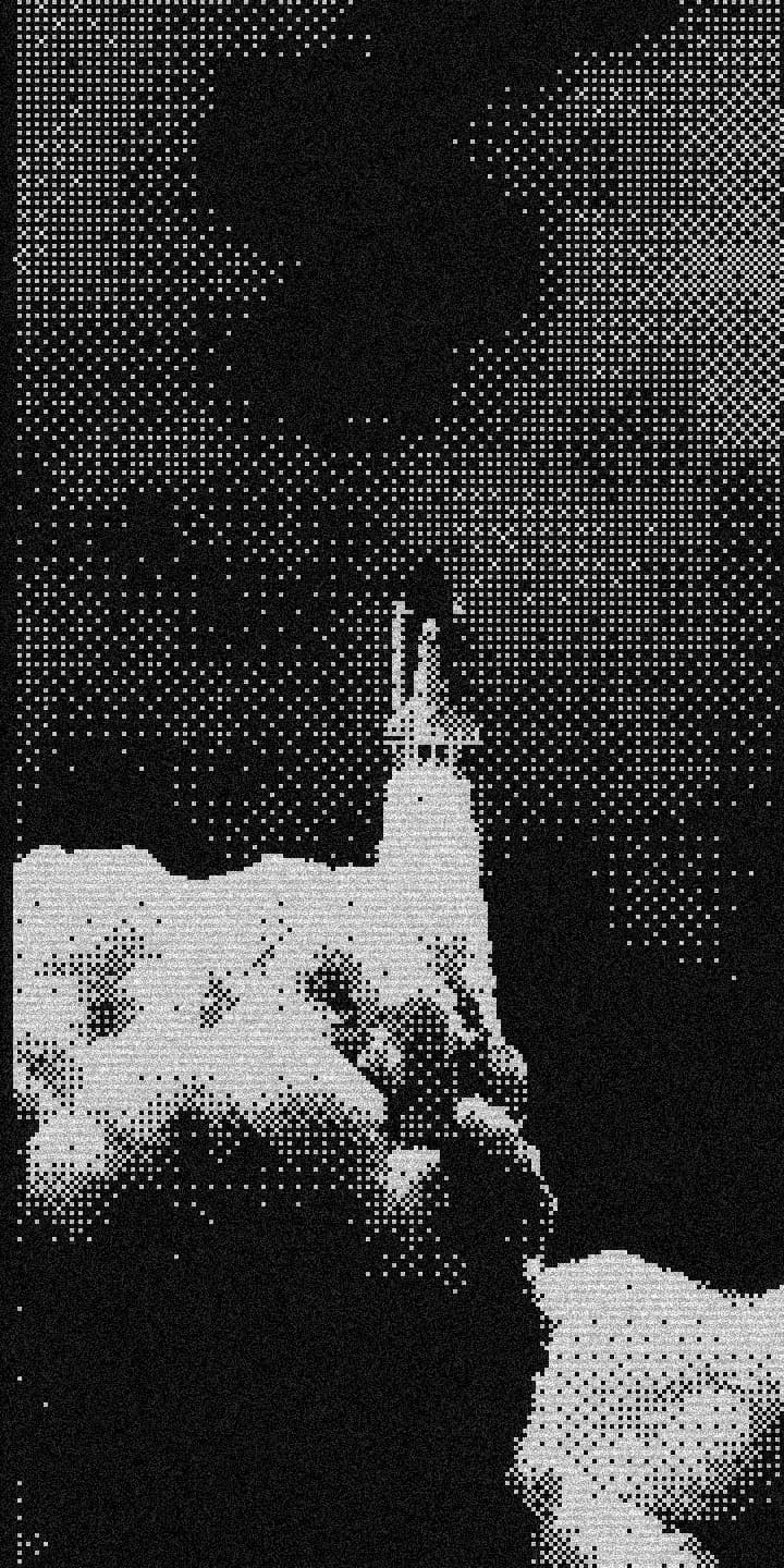 ASCII art of a rocket launch
