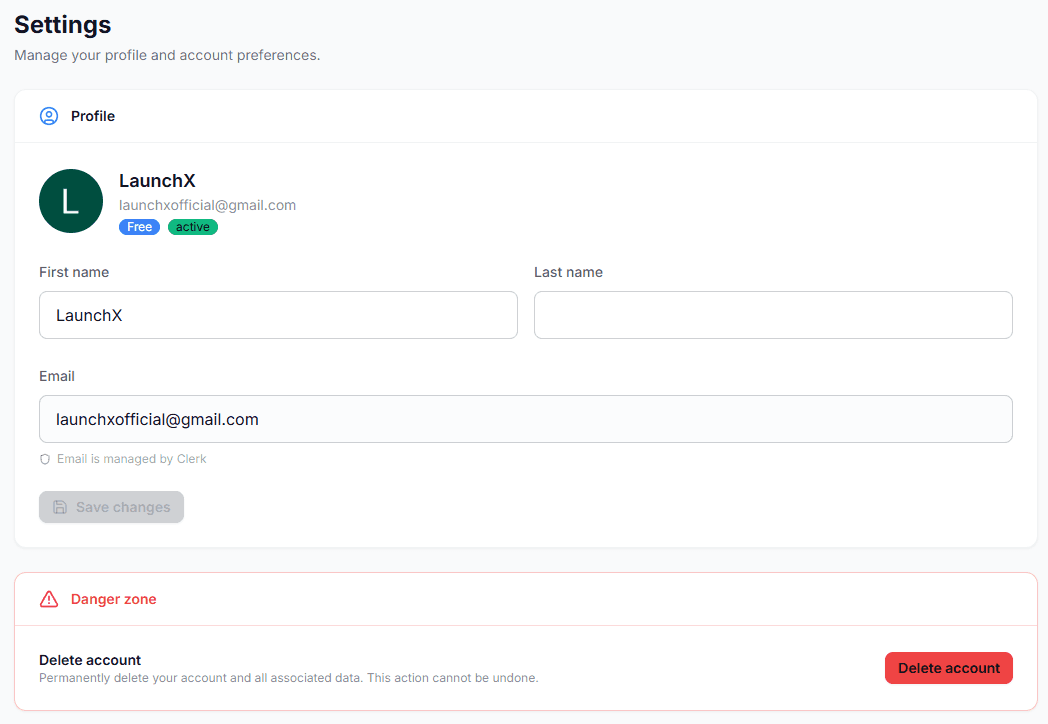 LaunchX Settings Interface